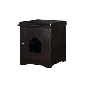 Cat Litter Box Cabinet End Table - Espresso